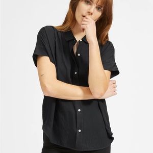 Everlane “Japanese GoWeave Light Square Shirt”, Black, Size 4